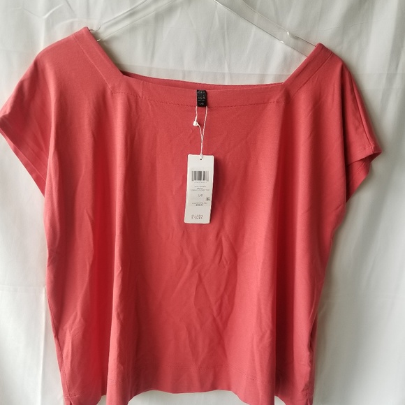 NWT Eileen Fisher Squnk S/S Crop Top Sz L A24 - Picture 3 of 8
